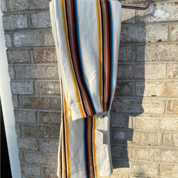 Free People NWT In My Feelings Stripe Slim Flare Crop Pants,sz 2 - Picture 3 of 13